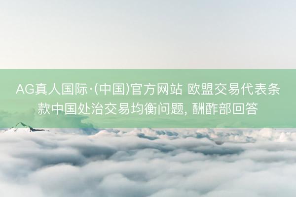 AG真人国际·(中国)官方网站 欧盟交易代表条款中国处治交易均衡问题, 酬酢部回答