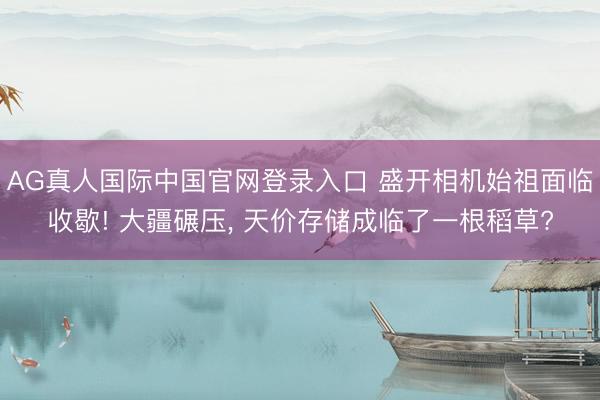 AG真人国际中国官网登录入口 盛开相机始祖面临收歇! 大疆碾压， 天价存储成临了一根稻草?