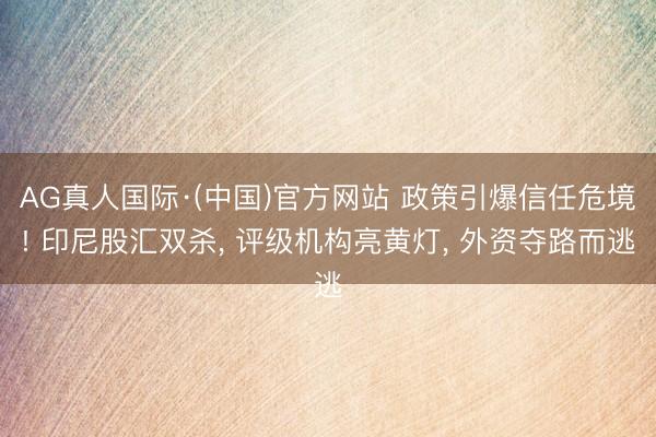 AG真人国际·(中国)官方网站 政策引爆信任危境! 印尼股汇双杀， 评级机构亮黄灯， 外资夺路而逃