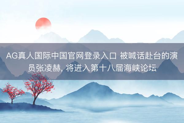 AG真人国际中国官网登录入口 被喊话赴台的演员张凌赫， 将进入第十八届海峡论坛