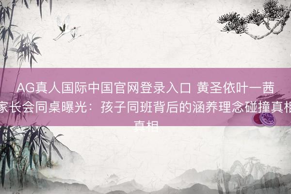 AG真人国际中国官网登录入口 黄圣依叶一茜家长会同桌曝光：孩子同班背后的涵养理念碰撞真相