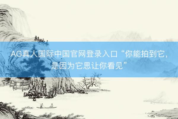 AG真人国际中国官网登录入口 “你能拍到它,是因为它思让你看见”